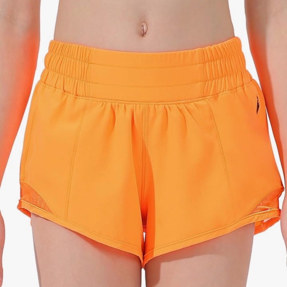 Orange athletic Amazon shorts
